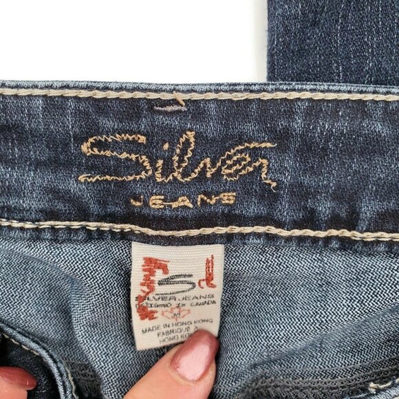 Silver Santorini Jeans Womens Size 30 Straight Leg Low‎ Rise Dark Wash 32 X 26 - Picture 9 of 10